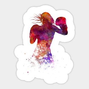 Boxing-muay thai in watercolor Sticker